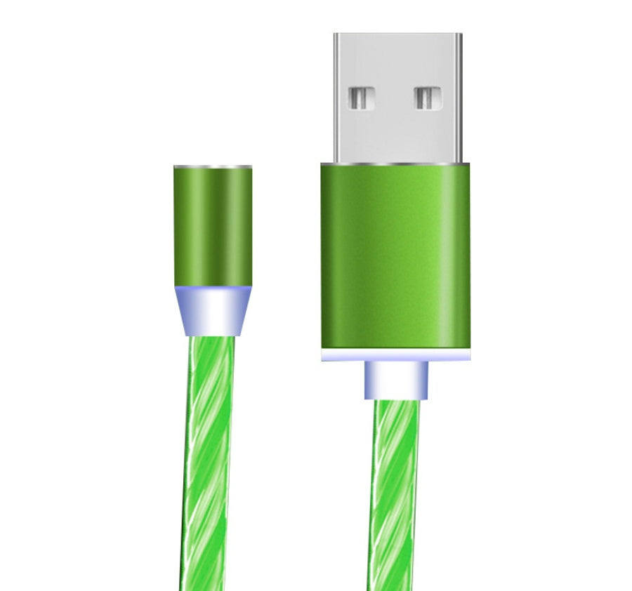 Compatible with Apple, Flowing Light Magnetic Streamer Data Line Cable for Iphone Android TypeC
