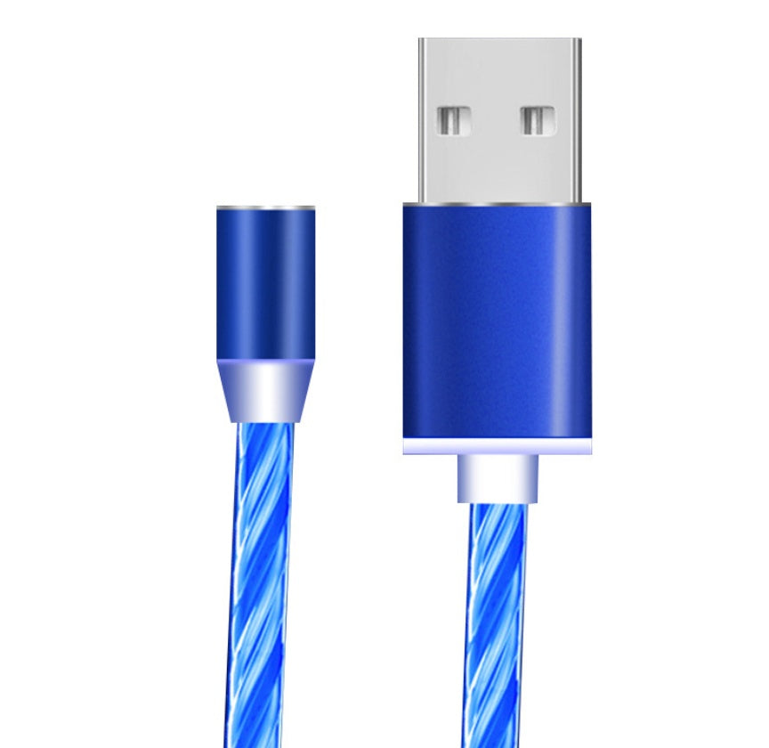 Compatible with Apple, Flowing Light Magnetic Streamer Data Line Cable for Iphone Android TypeC