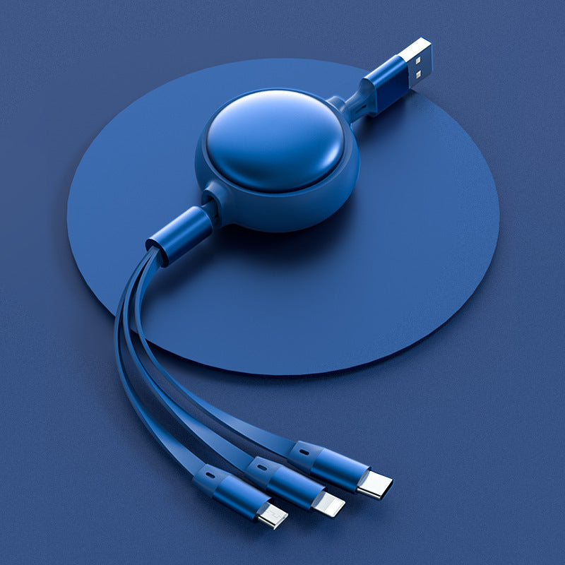 3 In1 USB Cable Micro USB Type C Cable 3in1 2.4A Retractable USB C Charging Cable