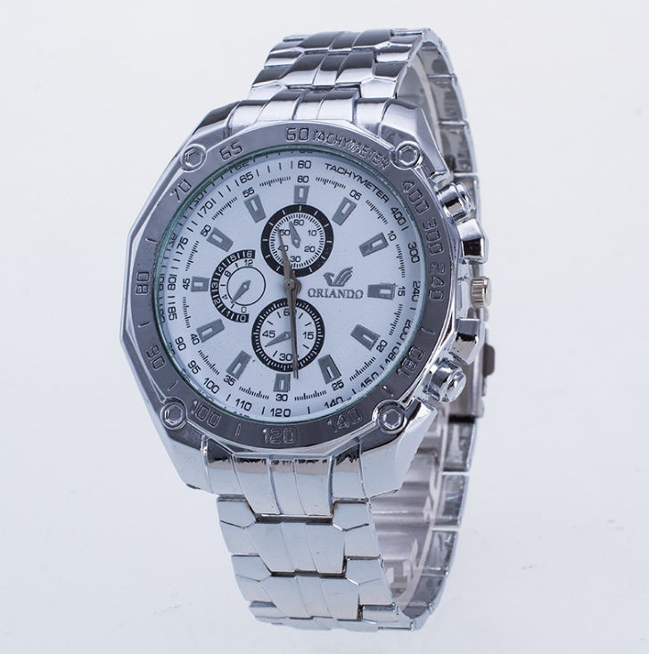 Silver Stainless Steel Mens Top Brand Luxury Watch