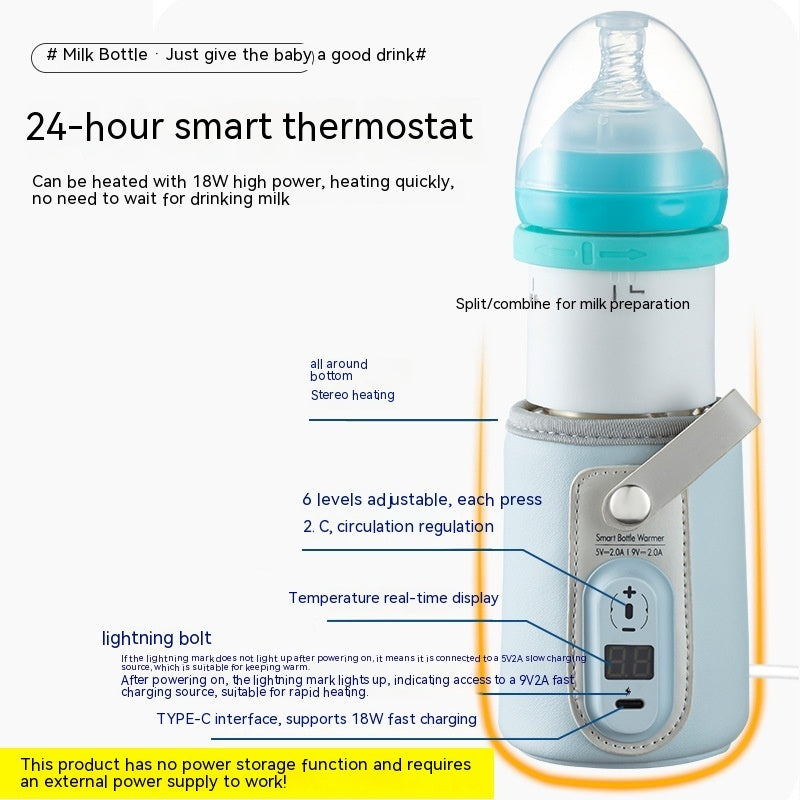 Thermostat Constant Temperature Feeding Bottle Newborn Baby Insulating Milk Bottle