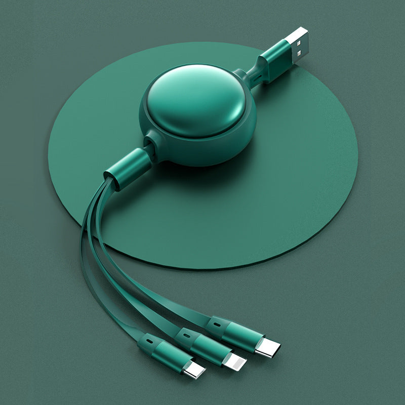 3 In1 USB Cable Micro USB Type C Cable 3in1 2.4A Retractable USB C Charging Cable
