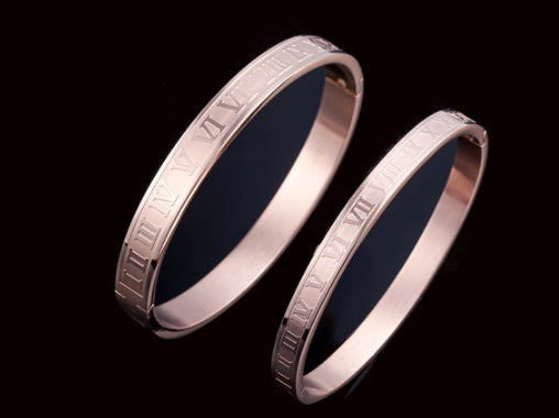 Creative Roman Digital Titanium Steel Valentine Bracelet with Ring Valentine Gift
