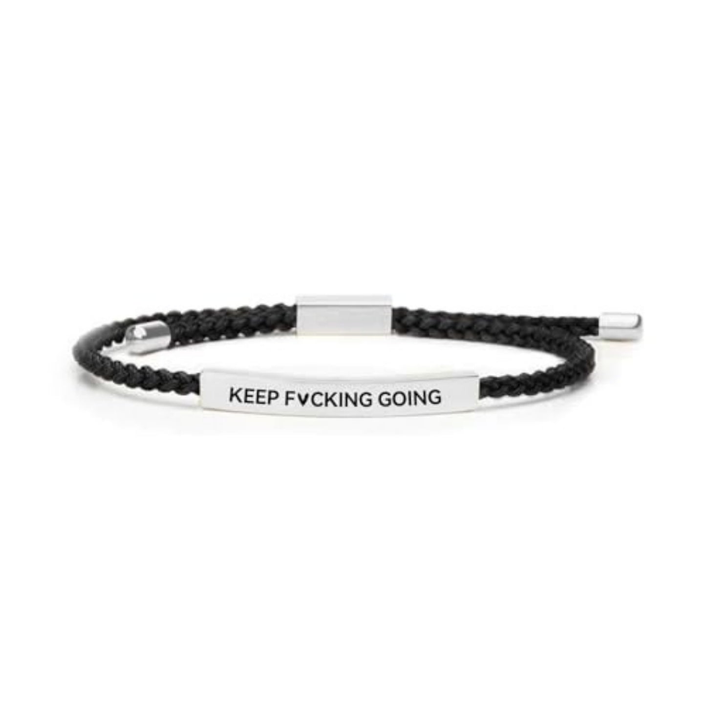 Adjustable Bent Tube Engraved Bracelet