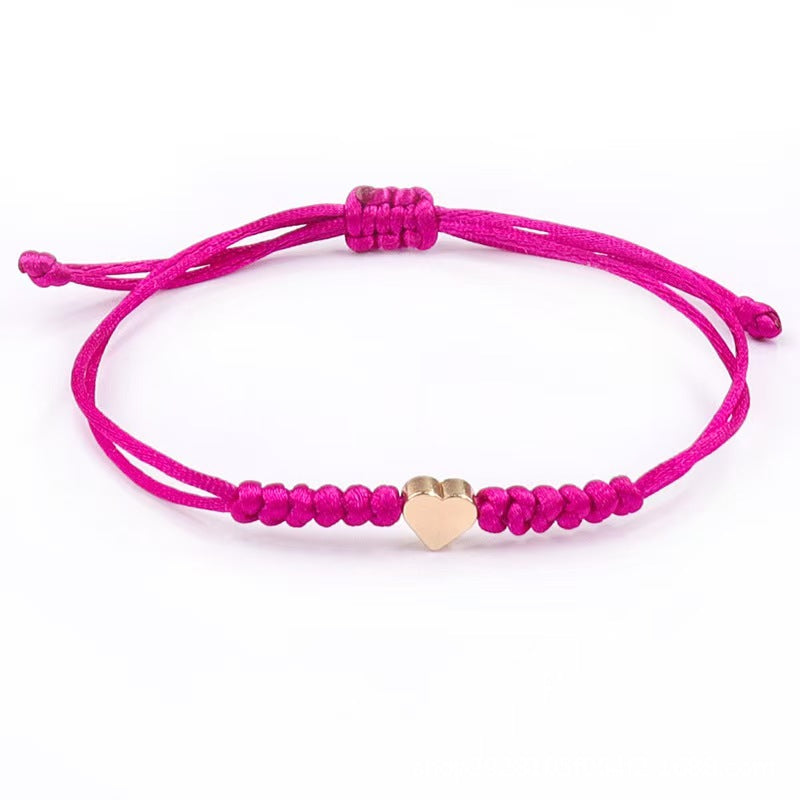 Love Woven Hand Strap Couple Hand-woven Adjustable Red Rope