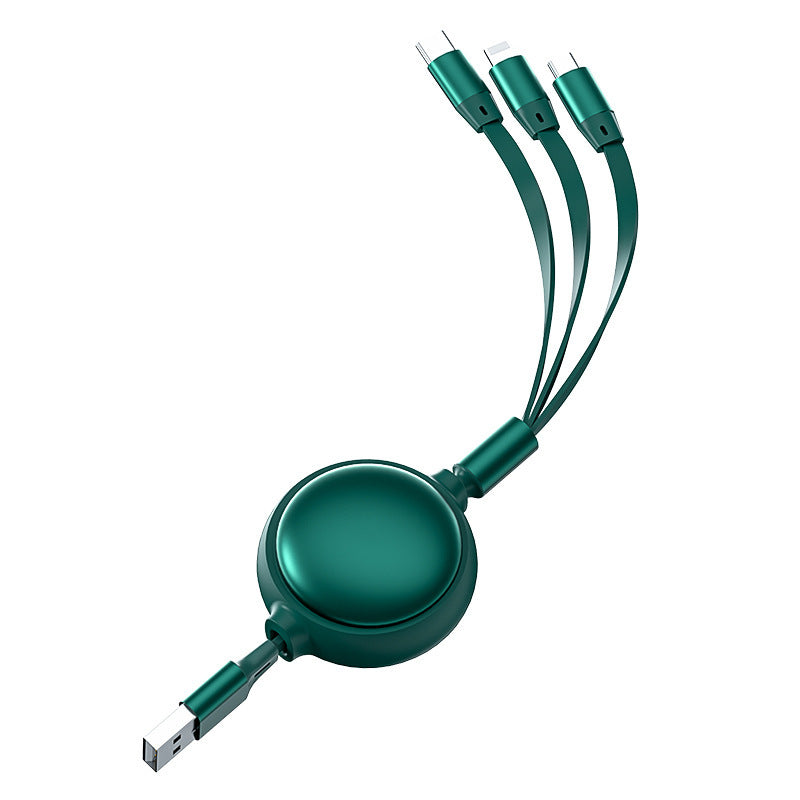3 In1 USB Cable Micro USB Type C Cable 3in1 2.4A Retractable USB C Charging Cable
