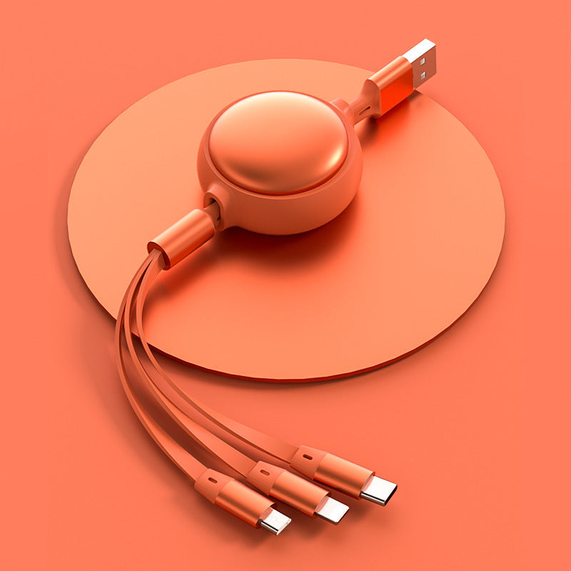3 In1 USB Cable Micro USB Type C Cable 3in1 2.4A Retractable USB C Charging Cable