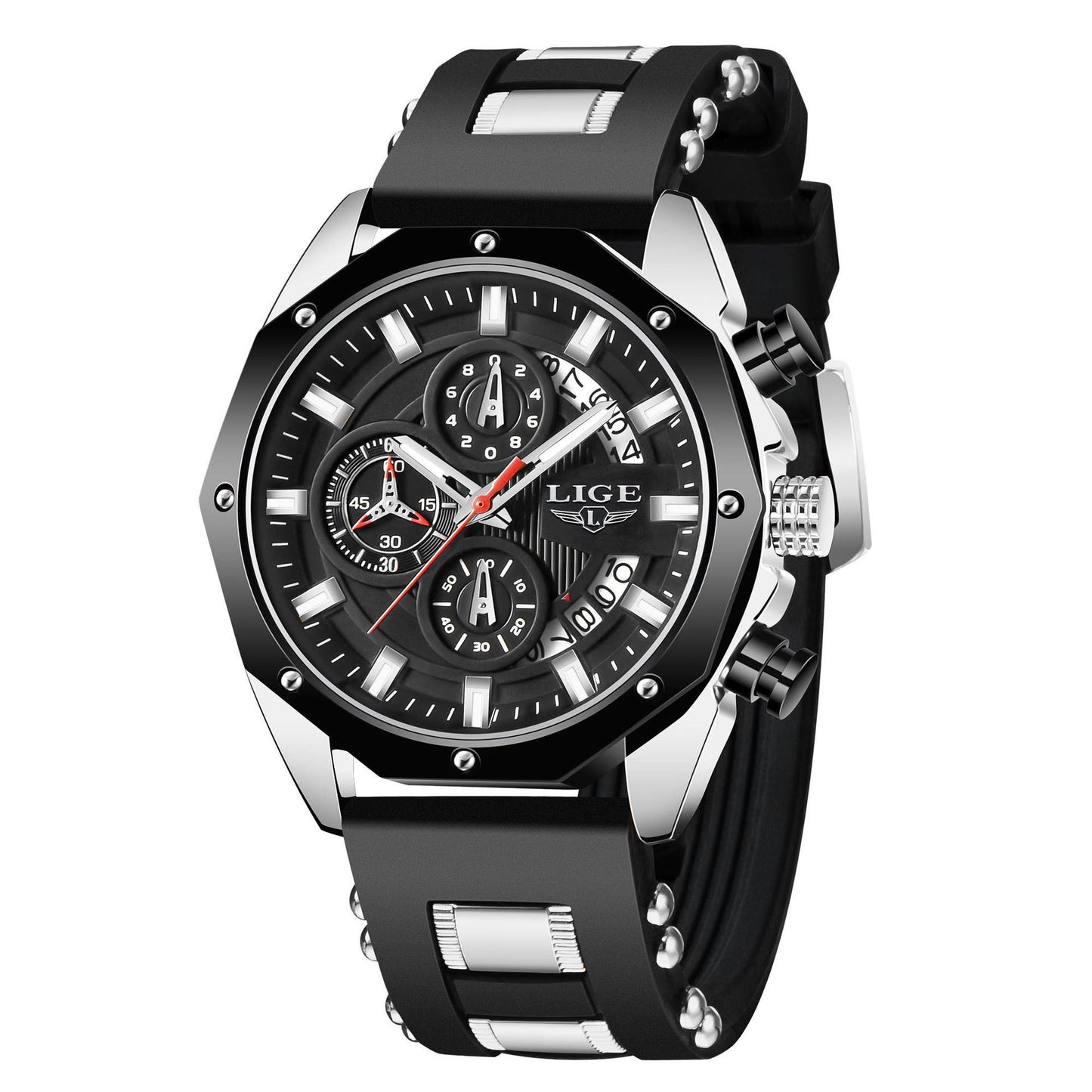 Top Brand Luxury Silicone Sport Waterproof Wristwatch Chronograph