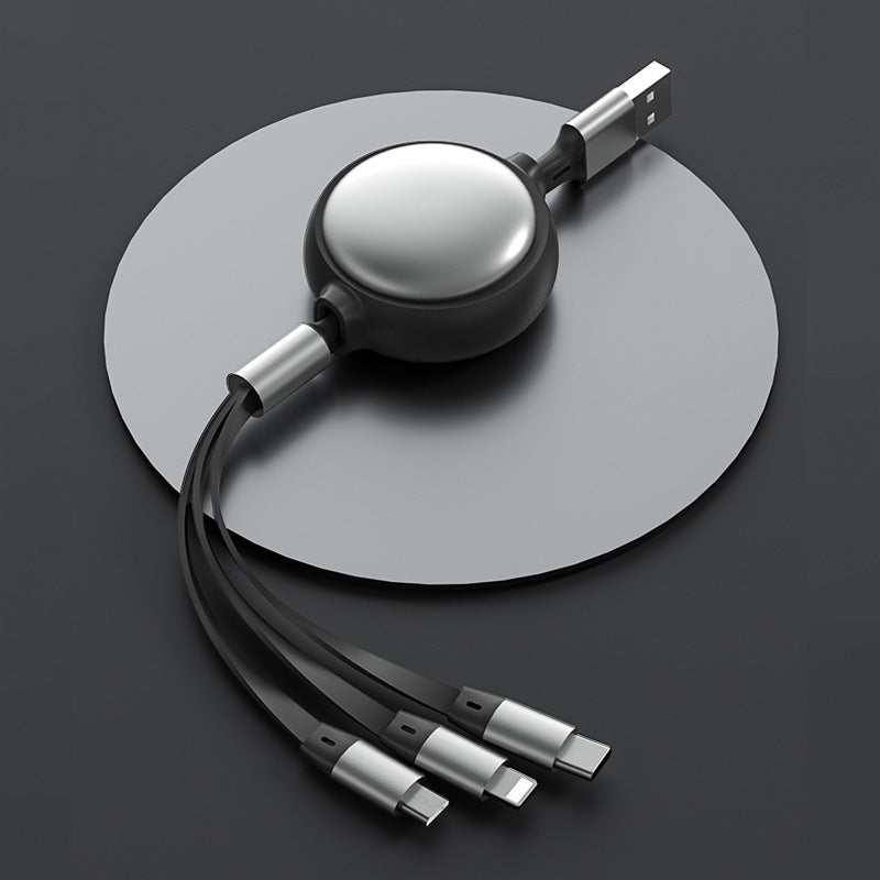 3 In1 USB Cable Micro USB Type C Cable 3in1 2.4A Retractable USB C Charging Cable
