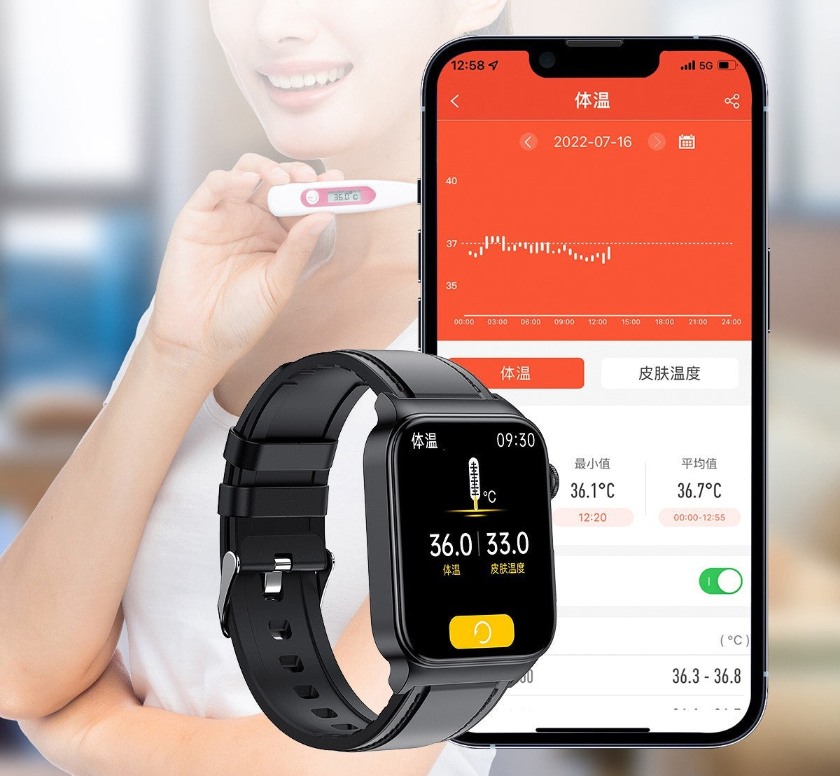 ECG Monitoring Unique Smart Watch