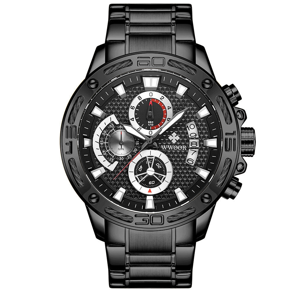 Top Brand Luxury Gold Full Steel Quartz Watch Men Waterproof Sport Chronograph