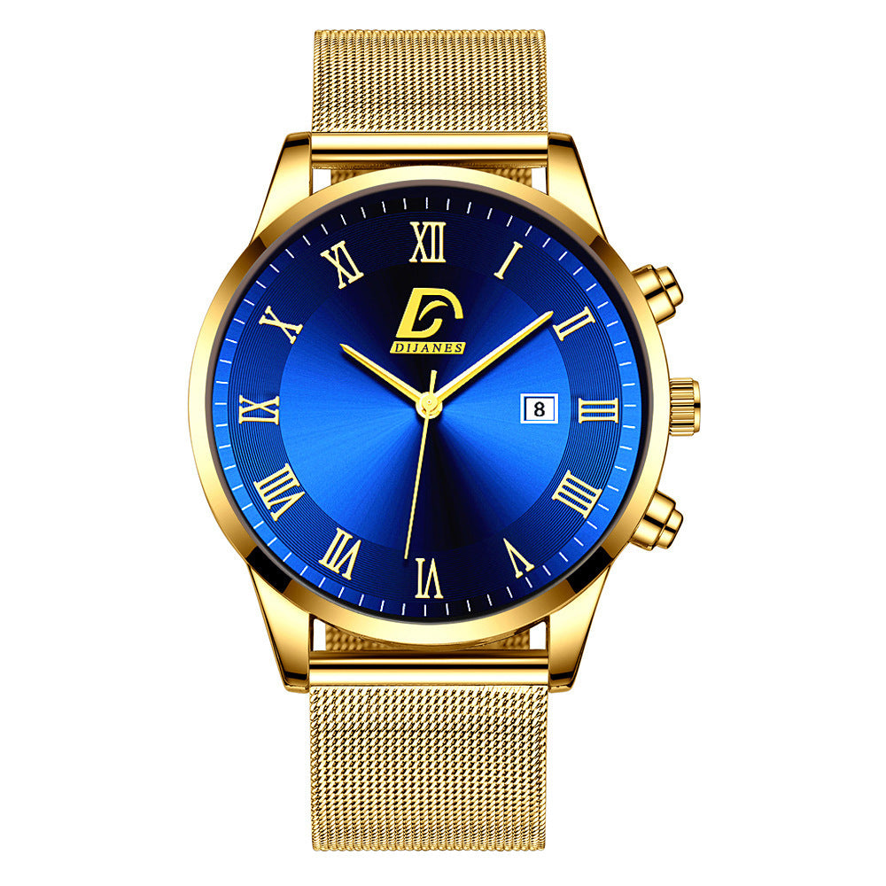Men's Mesh Belt Quartz Watch Men's