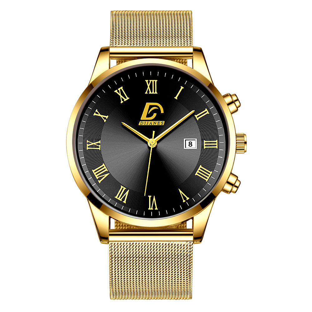Men's Mesh Belt Quartz Watch Men's