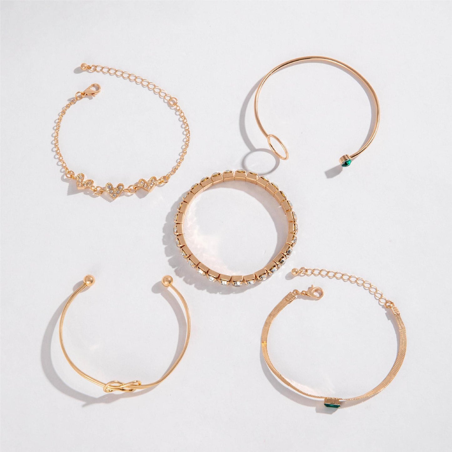 Fashion Special Diamond Jade Bracelet Suit