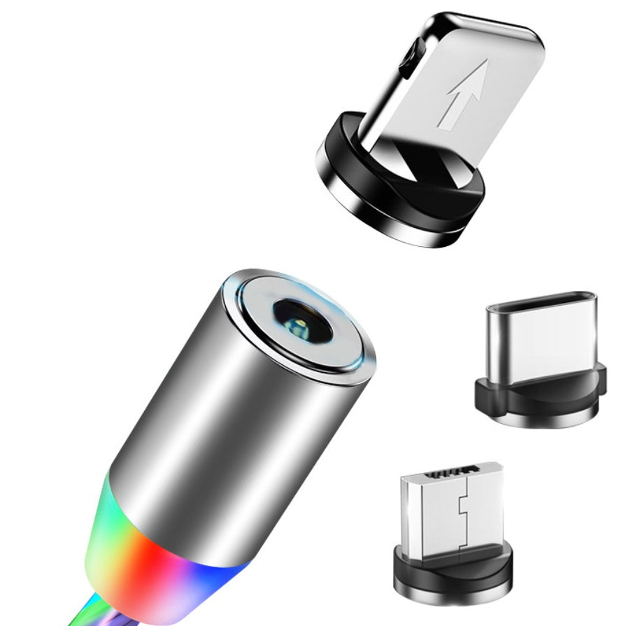 Compatible with Apple, Flowing Light Magnetic Streamer Data Line Cable for Iphone Android TypeC