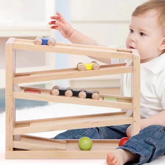 Wooden 2-in-1 Roller Glider Parking Toy