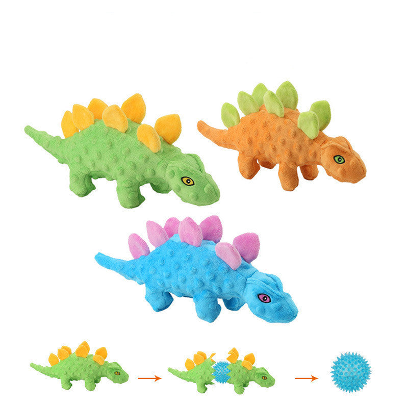 2-in-1 Pet Plush Sound Toy Dinosaur
