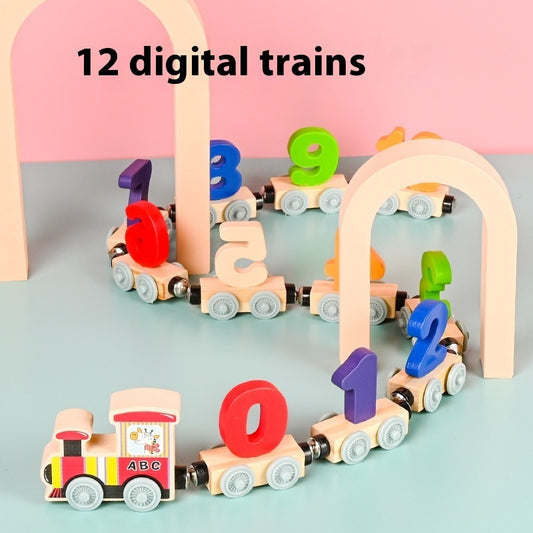 Magnetic Train Toy For Boys And Girls Wood Assembly