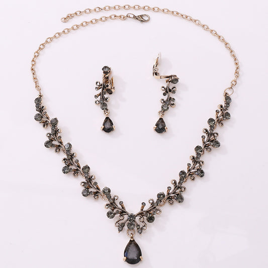 Rhinestone Zircon Earring Necklace