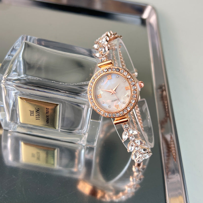 Luxury Diamond-embedded Free Adjustable Bracelet Quartz Watch