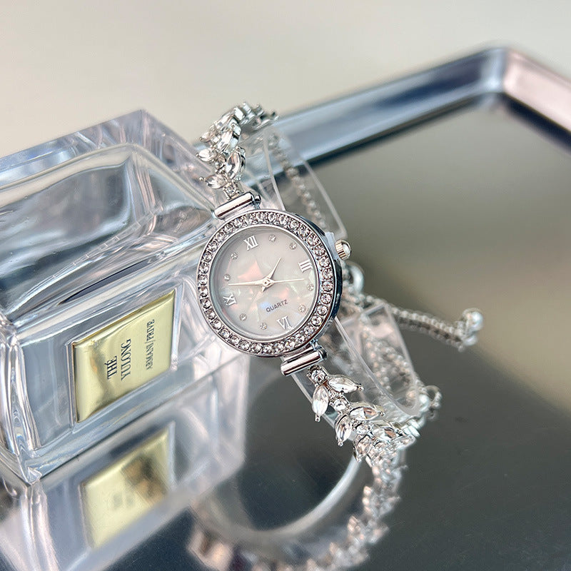 Luxury Diamond-embedded Free Adjustable Bracelet Quartz Watch