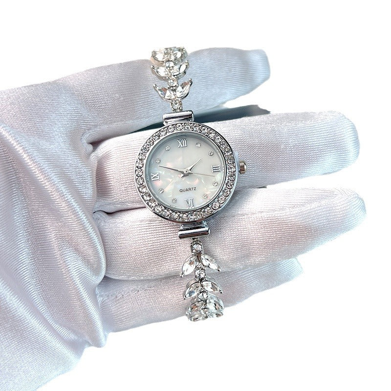 Luxury Diamond-embedded Free Adjustable Bracelet Quartz Watch